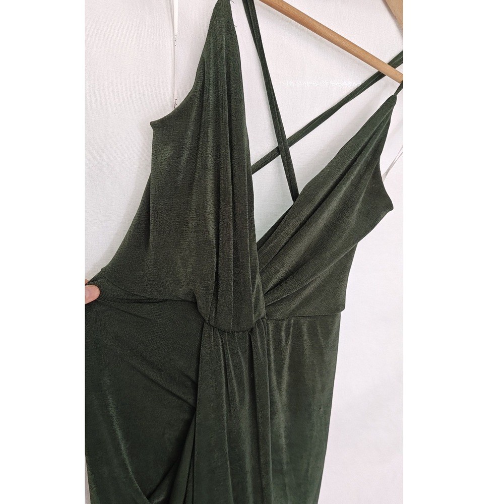 Lulus Dreamy Date Green Surplice Midi Dress Tulip Wrap Drape Strappy Small S - Picture 7 of 12
